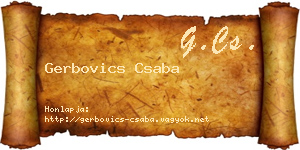 Gerbovics Csaba névjegykártya